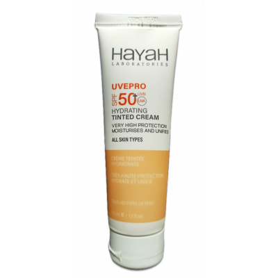 HAYAH LABORATORIES UVEPRO HYDRATING TINTED CREAM SPF50+ — 50 ML HAYAH LABORATORIES UVEPRO HYDRATING TINTED CREAM SPF50+ — 50 ML
